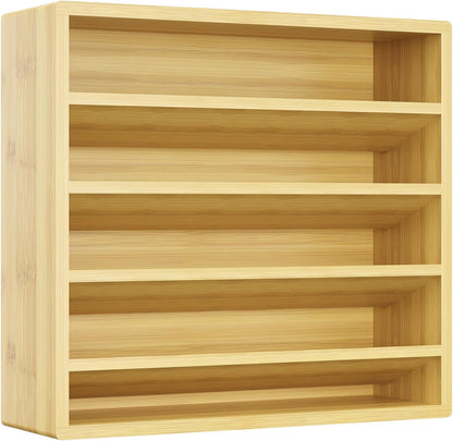 Orimade 4 Tier Spice Rack Organizer for Cabinet, Freestanding Bamboo Seasoning Rack for Countertop
