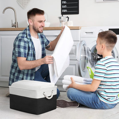 TheWarmHome Storage Bins for Shelves - 1 Pack 15.7x11.8x8.3 inch Canvas Storage Basket for