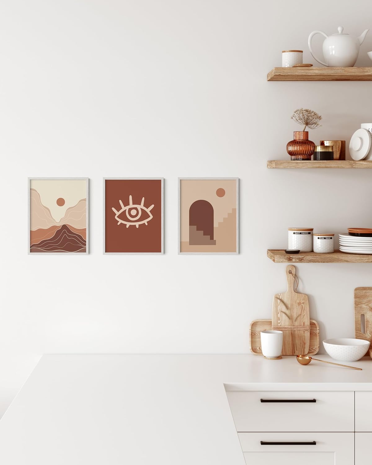 HAUS AND HUES Set of 3 Wood Picture Frames 8.5 X 11 - Wood Picture Frames 8.5 X 11 Document Frames