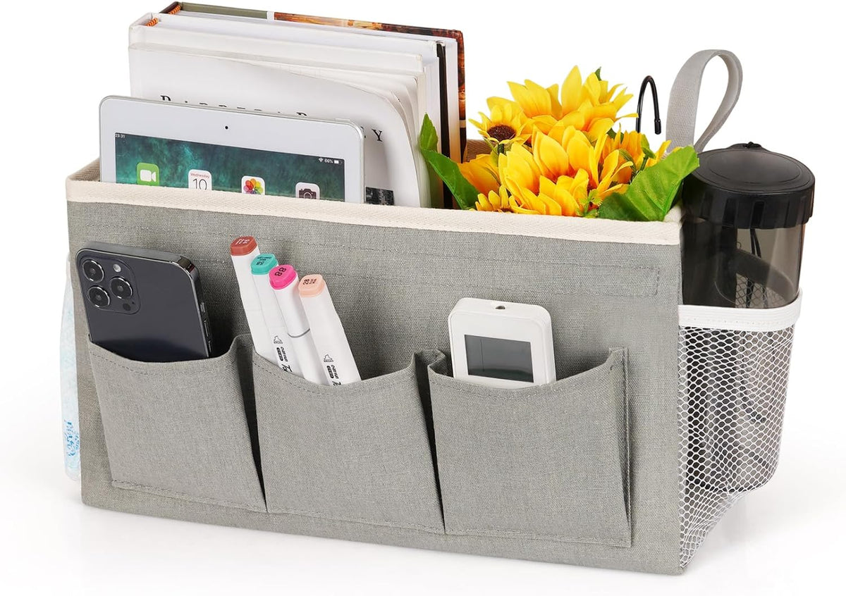 Bedside Storage Caddy/Bedside Hanging Storage Bag for Headboards Bunk Beds Dorm Rooms Book Phone