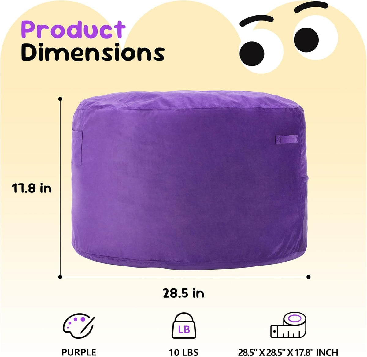 Hobestluk Bean Bag Chairs 2.5FT Bean Bag Chair with Memory Foam Filled & Machine Washable