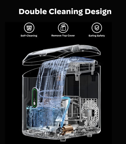 Silonn Nugget Ice Maker Countertop, Pellet Ice Machine with Self-Cleaning Function, Sonic Ice Maker