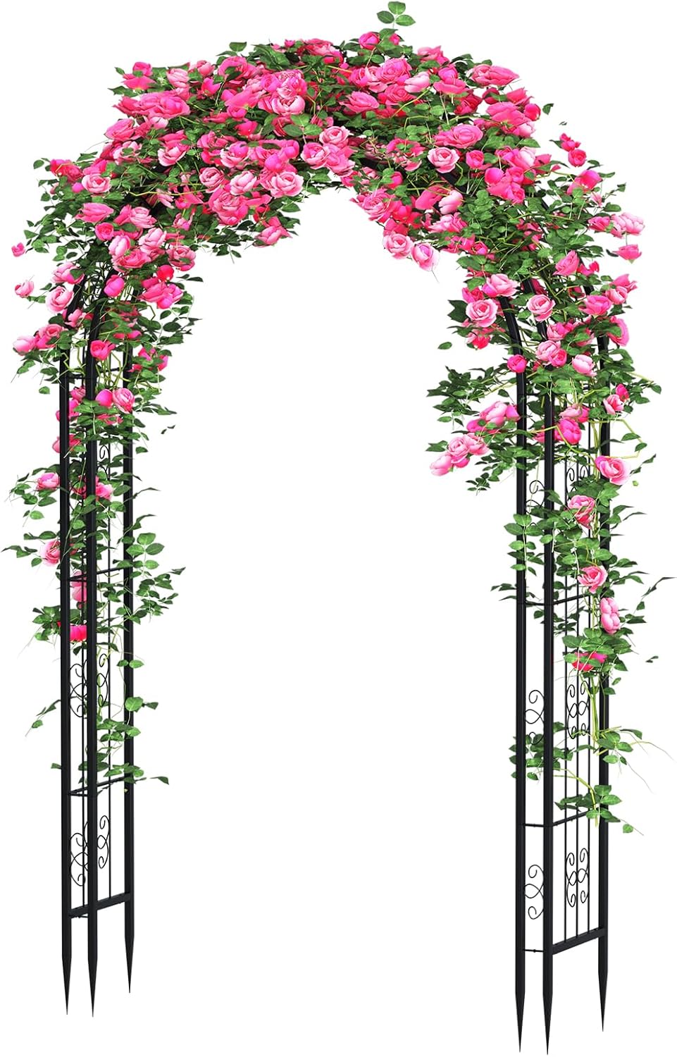 88in Steel Garden Arch Arbor Trellis for Climbing Plants Outdoor,Yard,Garden,Climbing Plants 7ft