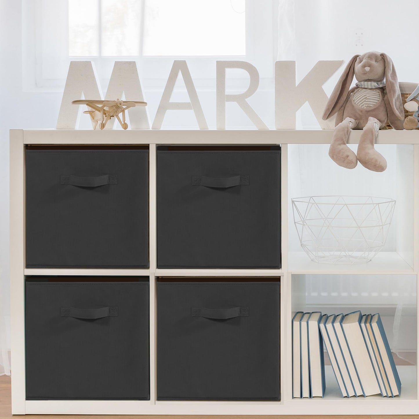 STORAGEIDEAS 11x11 Storage Bins, Set of 4 Storage Cubes, Collapsible Cube Storage Bins, Fabric