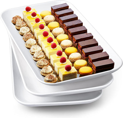 Delling 16 inch Serving Platter Set, White Porcelain Platters for Serving Food, Large Serving Trays
