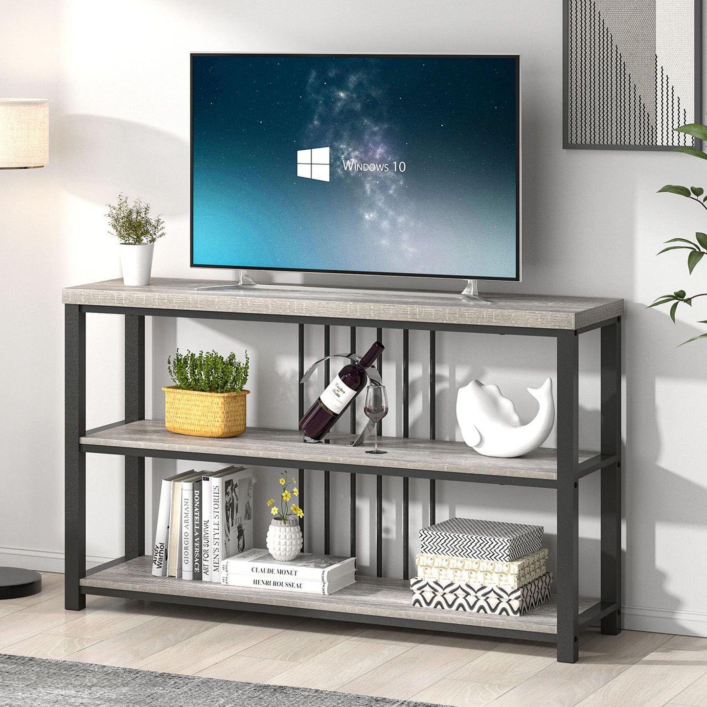FOLUBAN Console Tables for Entryway, Sofa Table with 3 Tier Storage for Living Room Hallway Foyer