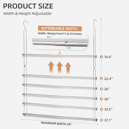 STORAGE MANIAC Hanging Closet Rod, Adjustable Width and Height Closet Hanging Organizer