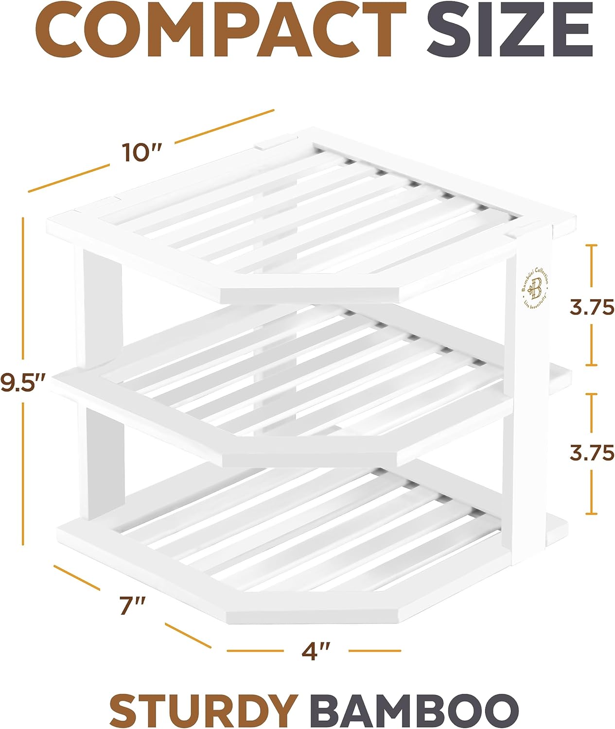 Cabinet Organizer Shelf - Bamboo Corner Rack for Kitchen Counter, Cabinet Space Saver for Plates