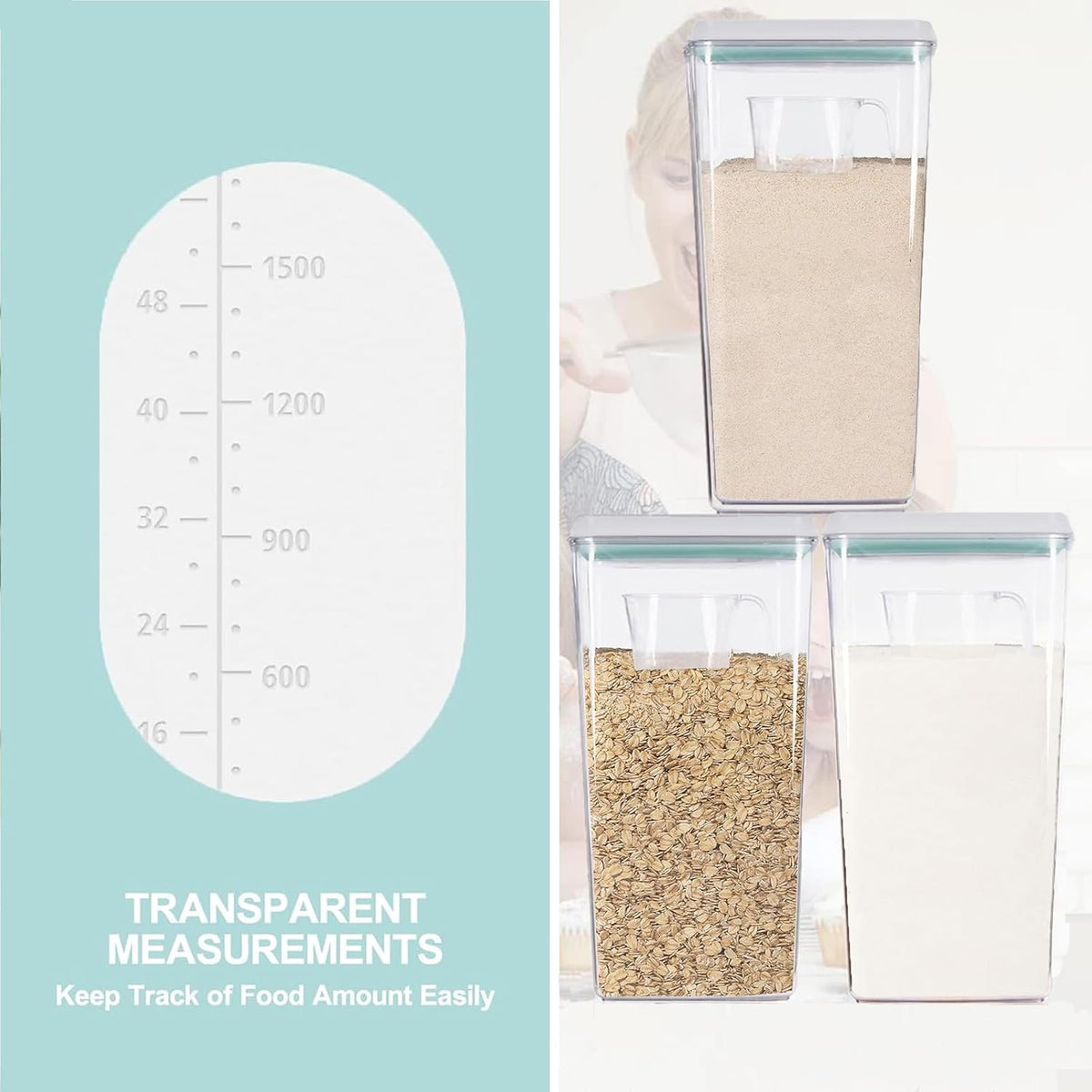 Pop Containers with Lids - Stackable Airtight Food Storage, Kitchen Pantry Storage Containers for
