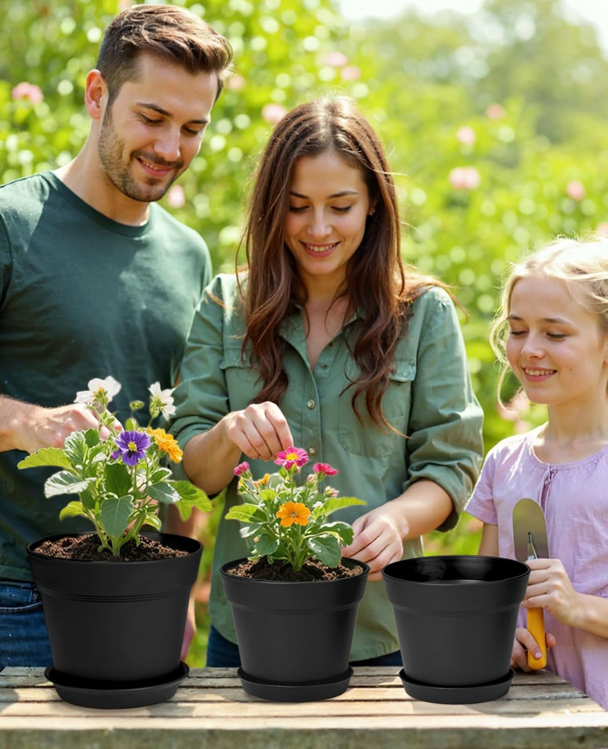 homenote Plant Pots,6/7.5 Inch Flower Pots for Plants Plastic Planters for Indoor with Multiple
