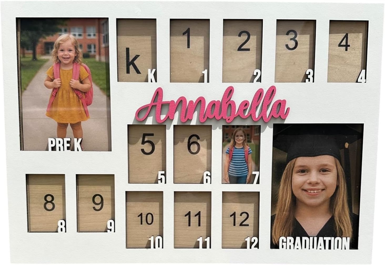 School Years Picture Frame Kids School Frame Graduation Photo holder K-12 Picture holder Preschool