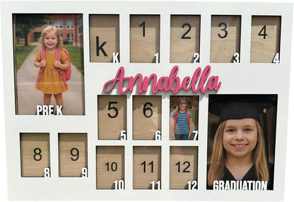 School Years Picture Frame Kids School Frame Graduation Photo holder K-12 Picture holder Preschool