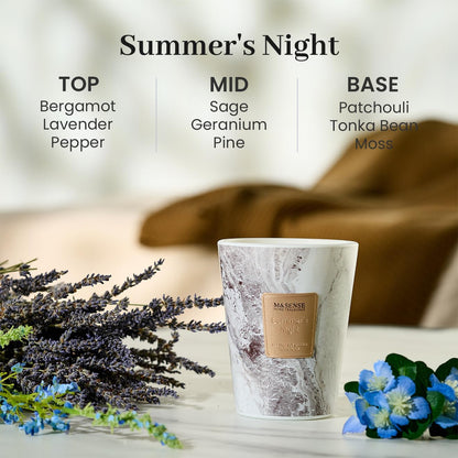 M&SENSE Summer Night Scented Candles for Home, Lead-Free Wick Highly Scented Jar Candles, 14.1 Oz