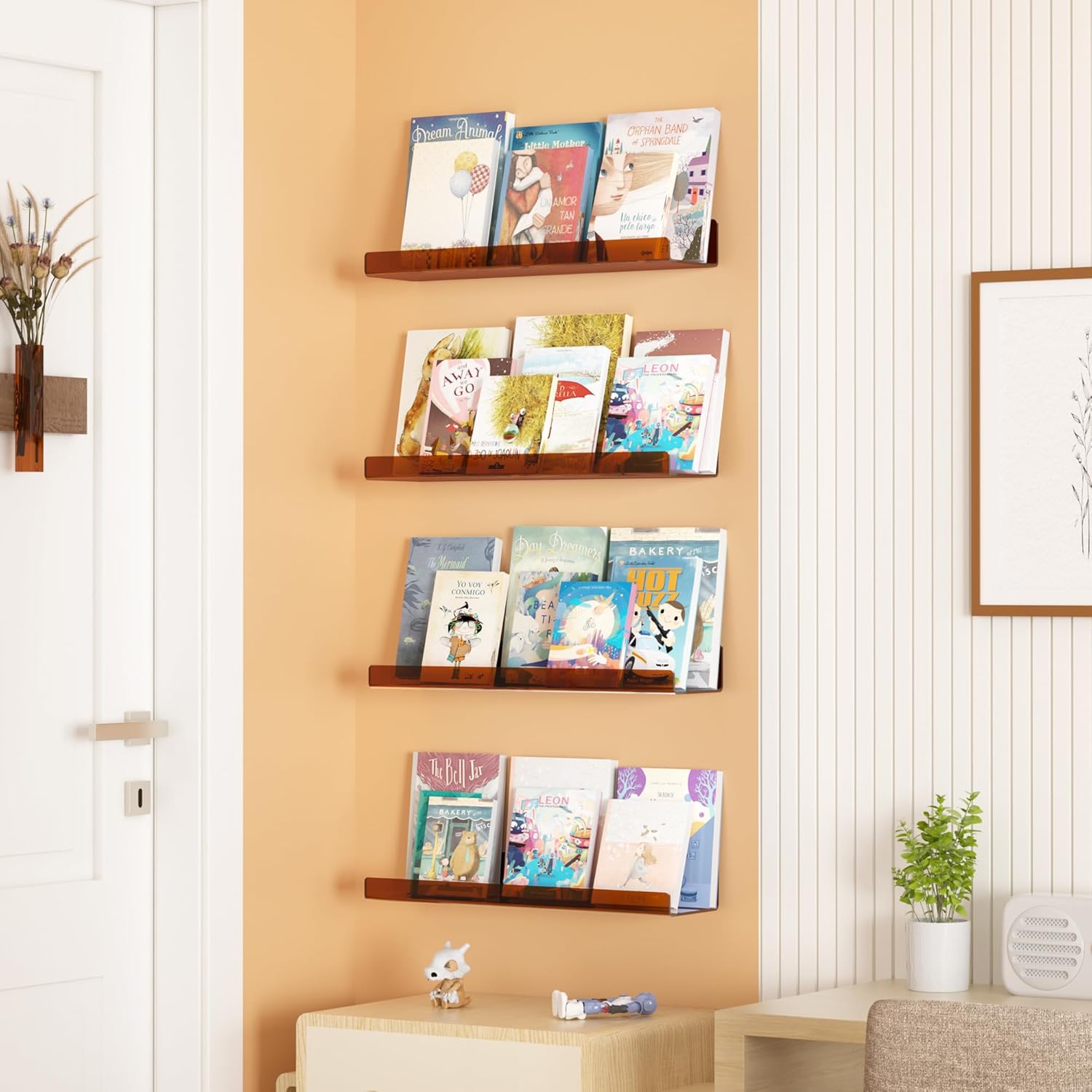 upsimples Acrylic Shelves for Wall Decor, 15" Display Shelf Perfume Organizer for Bathroom