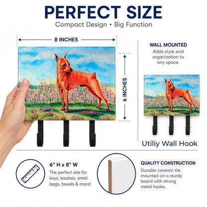 Caroline's Treasures 7516TH68 Min Pin Leash or Key Holder, Wall Hooks, Key Hooks Holder, Coat Rack