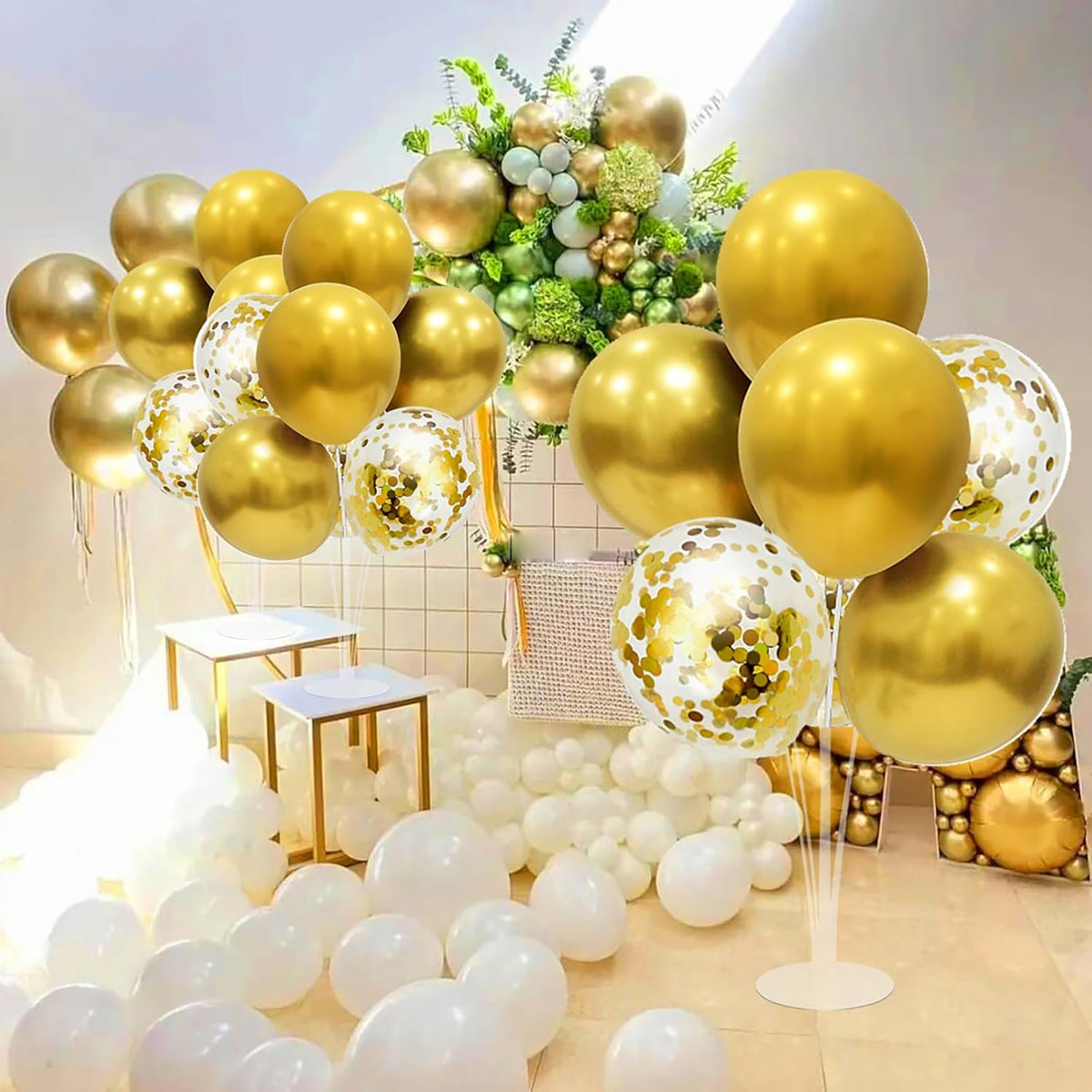 Gold Party Decorations Balloon Stand Centerpiece Table Decorations for Birthday Bridal Shower