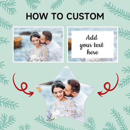 Personalized Christmas Ornaments 2025 Ceramic Custom Picture Text Hanging Ornament Customized