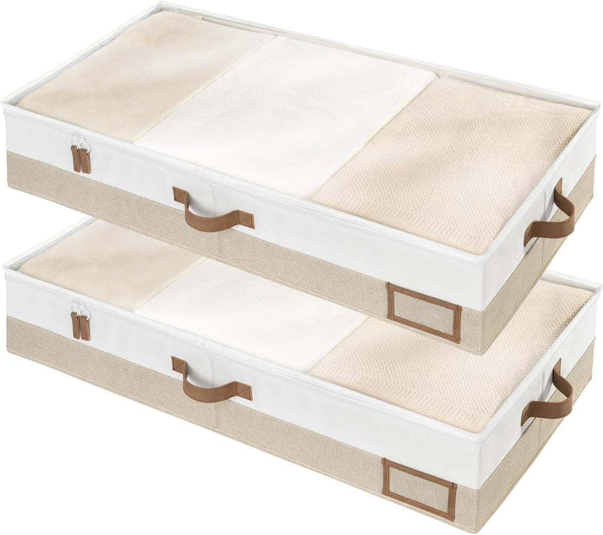 StorageWorks Large Under Bed Storage Containers with Handles and Label Holder, 2 Pack Ultra-thick
