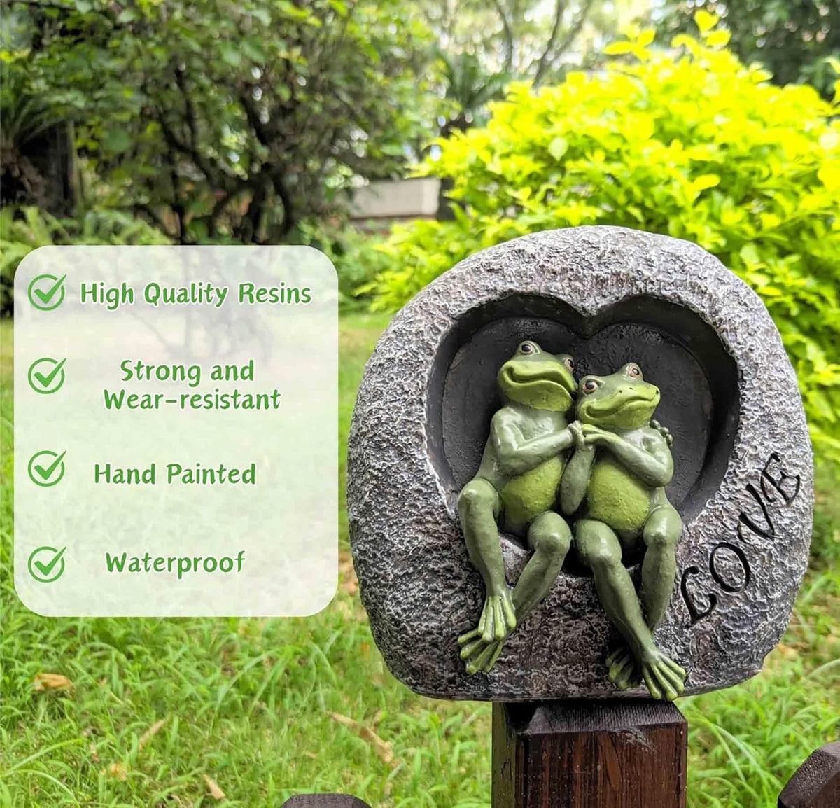 Artisan Flair Lover Frog Statues for Garden - Resin Frogs Couple Figurines Romantic - Yard Animal