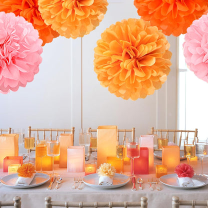 Pink-Orange Groovy-Thanksgiving Engagement Party-Decorations - 14pcs Fall Autumn Harvest Paper