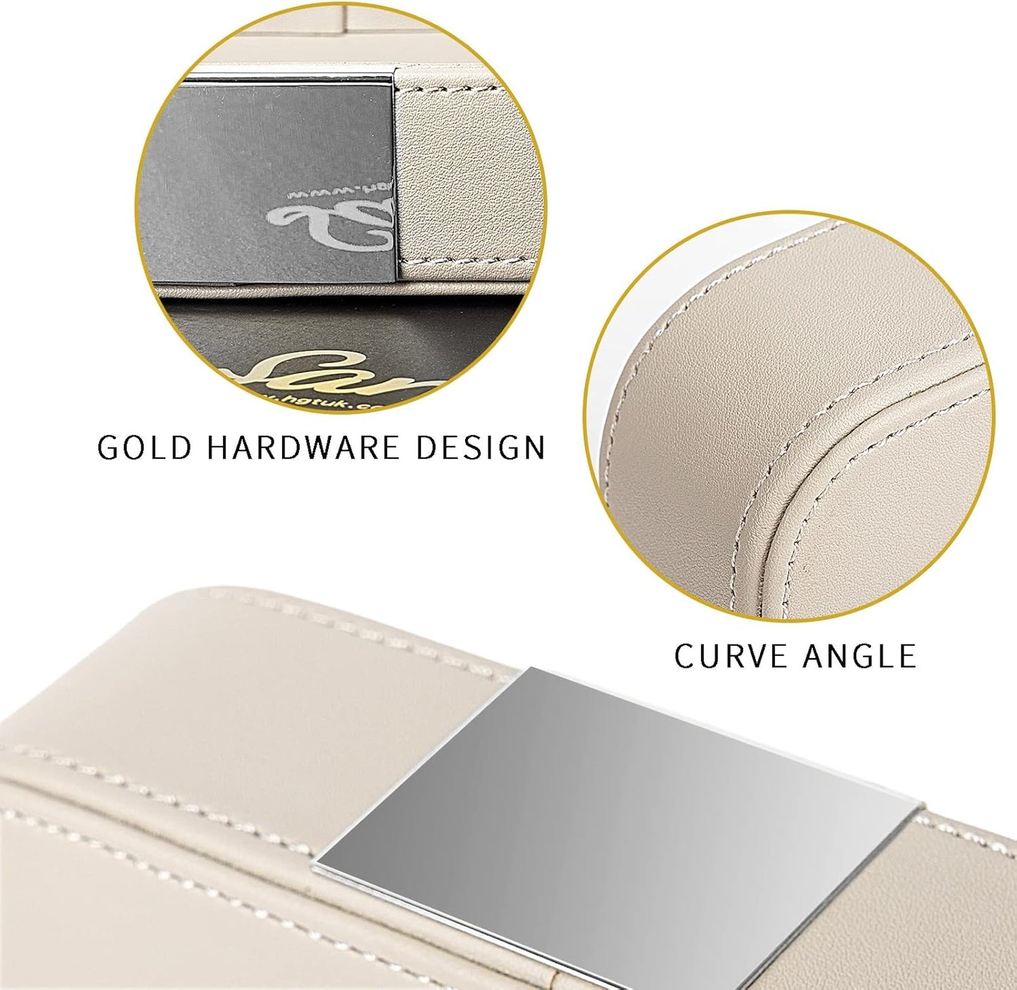 SANZIE Luxury Leather Desktop Storage Small Catchall Organizer Decorative Tray for Entryway Table