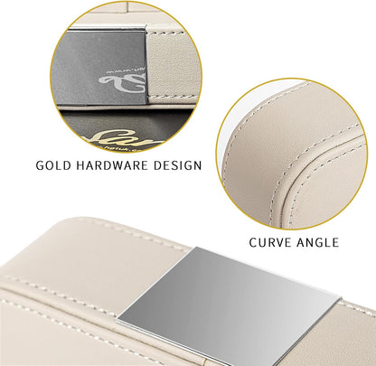 SANZIE Luxury Leather Desktop Storage Small Catchall Organizer Decorative Tray for Entryway Table
