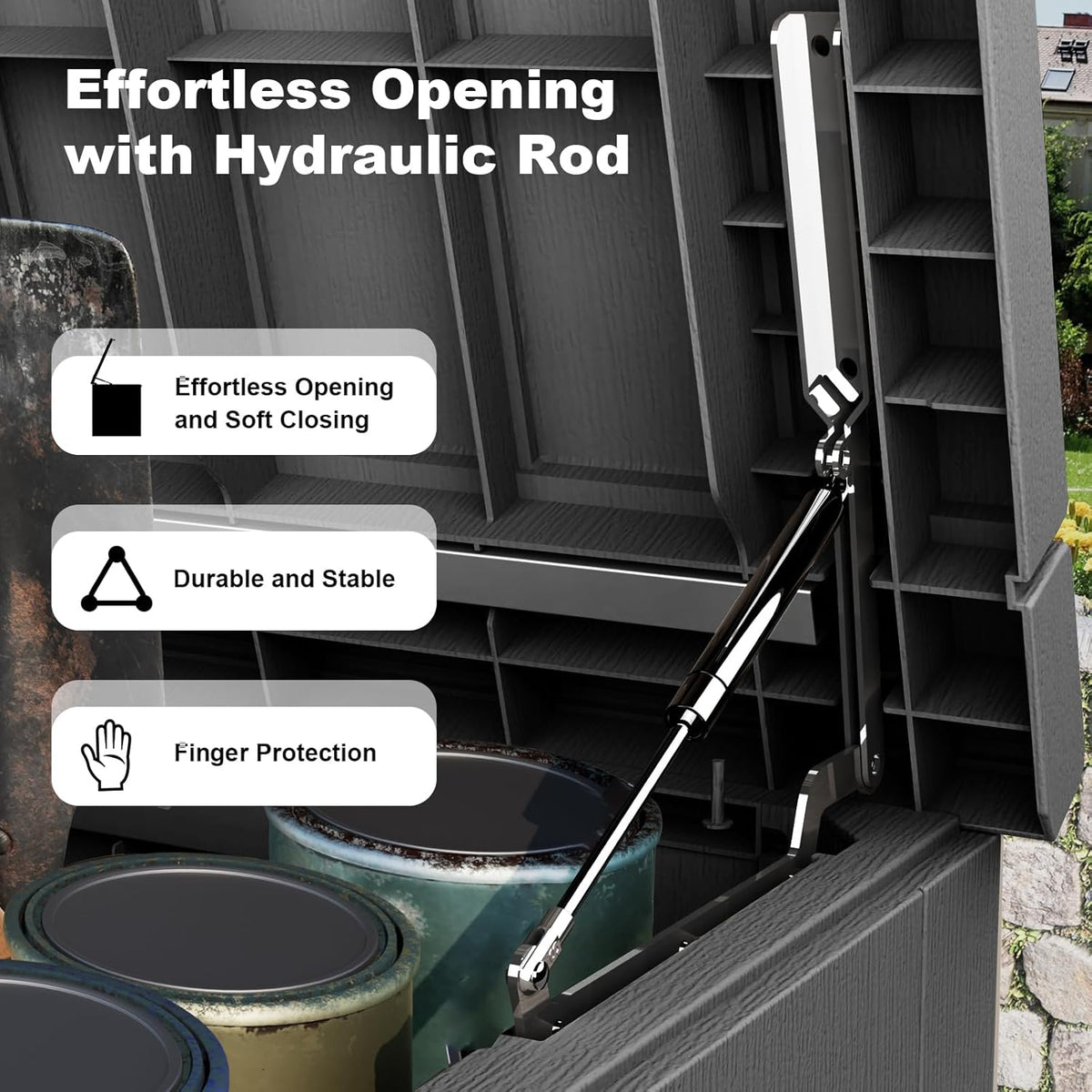 230 Gallon Outdoor Deck Box,Storage Lockable Waterproof Patio Furniture,Garden Tools,Cushions,Pool