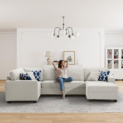 L Lengend Vansen Modular Sectional Sofa U Shaped Couch with Ottoman Modern Reversible Corner