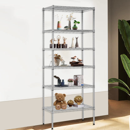 FDW 6 Tier Wire Shelving Units 23L x 13W x 59H Adjustable Metal Storage Rack NSF Pantry Shelves