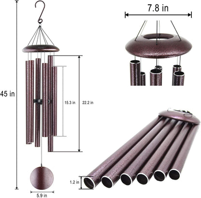 ASTARIN Outdoor Wind Chimes, 45 in Memorial Chimes with 6 Heavy Tubes, Large Deep Tone for Garden