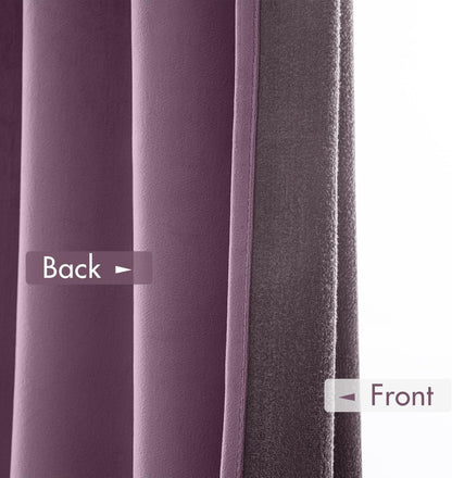 MIULEE Lavender Velvet Curtains Thermal Insulated Blackout Curtain Drapes for Bedroom Living Room