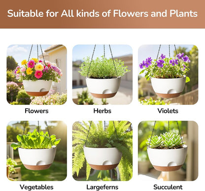 12 Inch Hanging Baskets for Plants Outdoor, Hanging Planters for Indoor Outdoor Plants, Hanging
