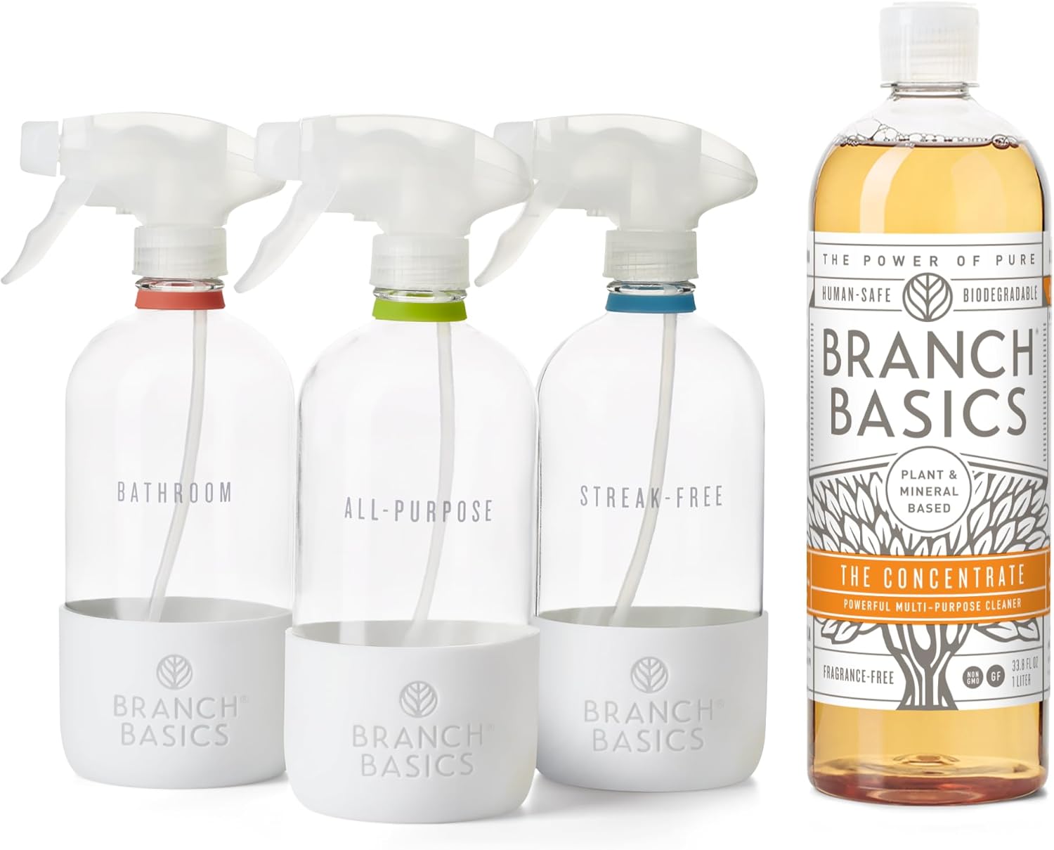 Branch Basics Cleaning Essentials Kit in Glass: All Purpose Cleaner and Bathroom Cleaner