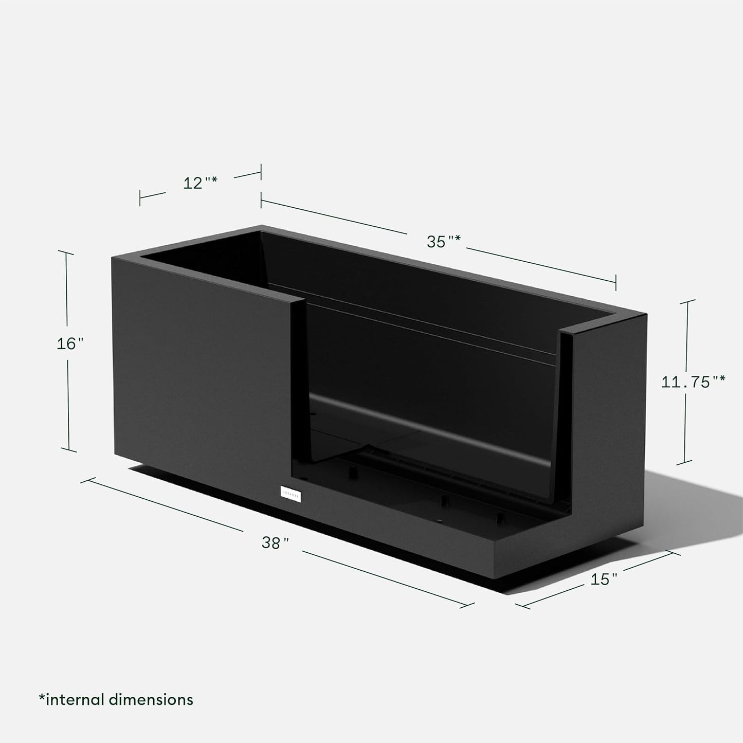 Veradek Block Series Long Box Planter - Large Rectangular Planter for Indoor or Outdoor Patio/Porch