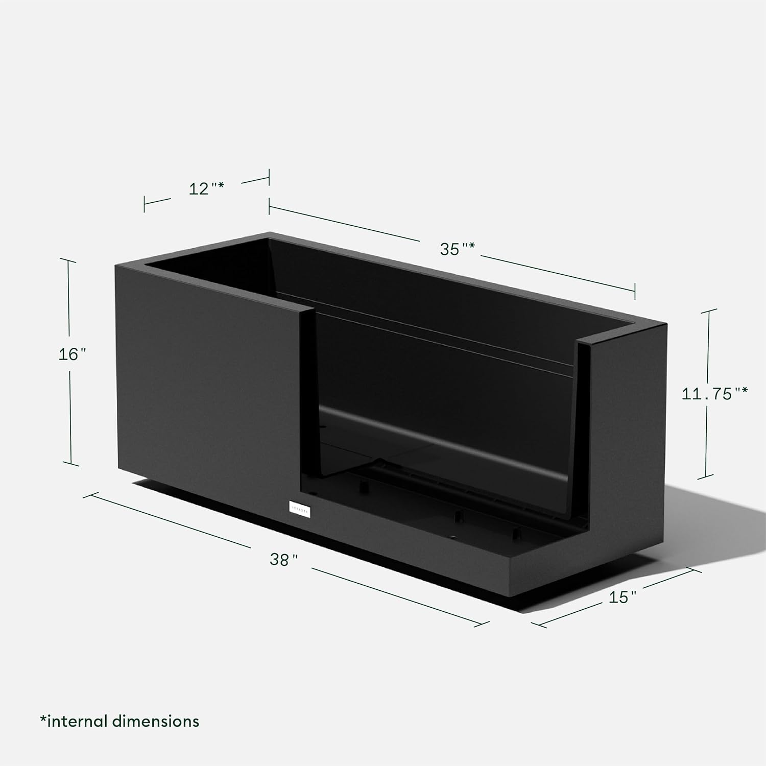 Veradek Block Series Long Box Planter - Large Rectangular Planter for Indoor or Outdoor Patio/Porch