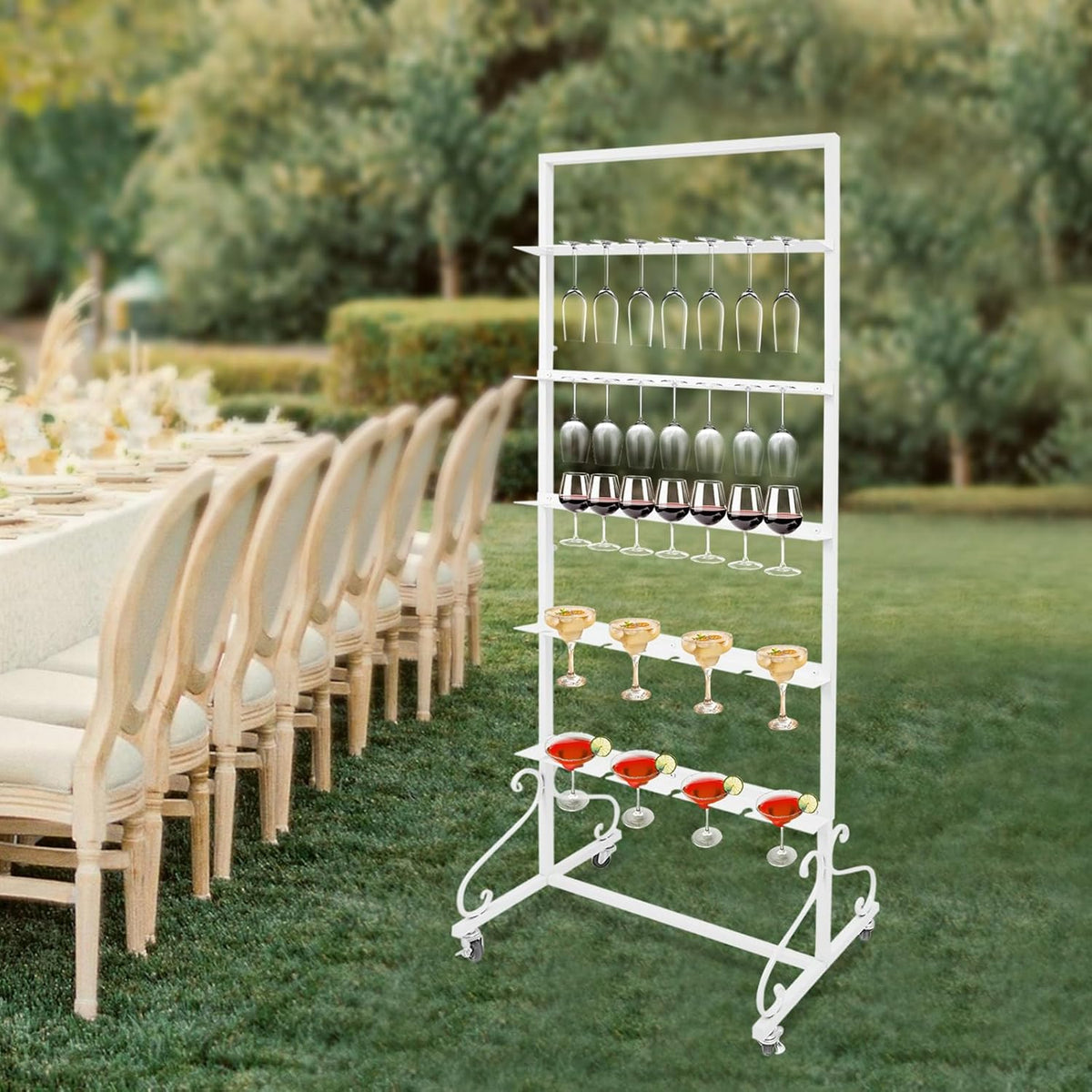 40 Slots Champagne Holder Stand for Party, Wine Glass Display Wall Holder, Stable Wine Glass