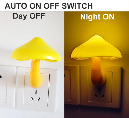 AUSAYE 5 Pack Sensor LED Night Lights Plug in Lamp Mushroom Light for Adults Kids NightLight