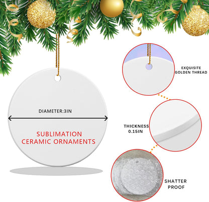 10 PCS Ceramic Sublimation Ornament Blanks Bulk 3 Inch White Round Crafts DIY Personalized Printed