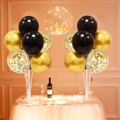 Black and Gold Balloon Stand Centerpiece Table Decorations Black and Gold Party Decorations for