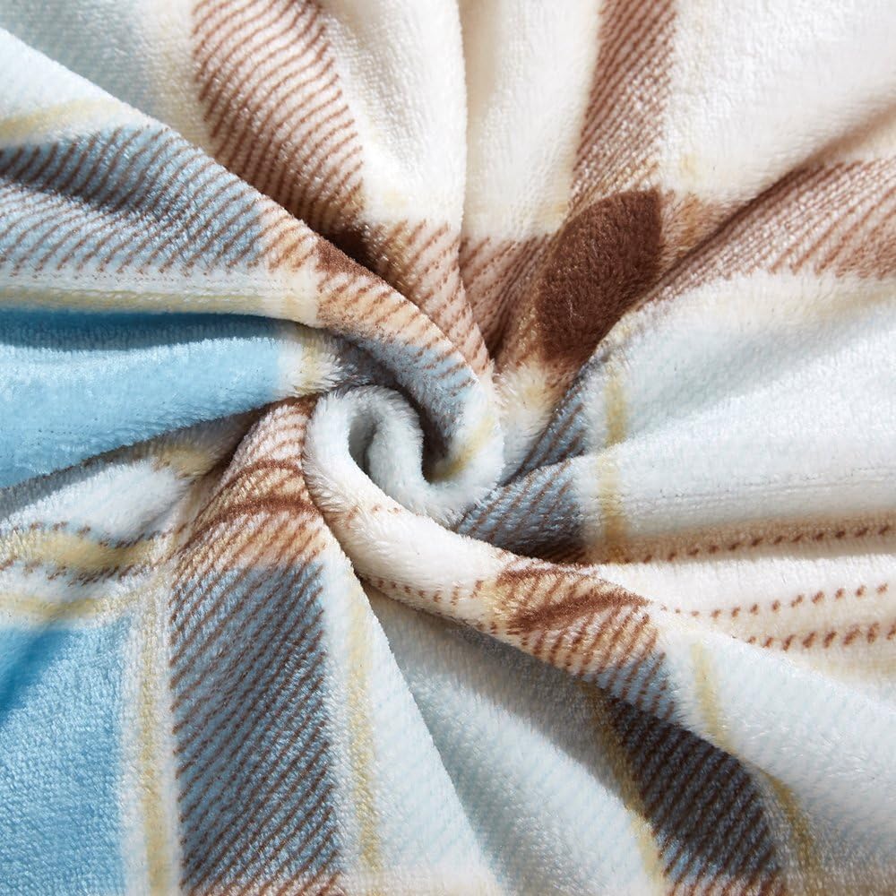 MERRYLIFE Throw Blanket Plaid Sherpa | Ultra-Plush,Soft, Colorful, Oversized | Decorative Couch