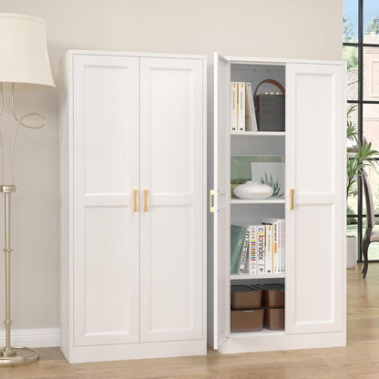 Kitchen Cabinet Storage,60”Metal Pantry Cabinet with Doors and 3 Adjustable Shelves,Food Pantry