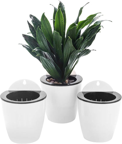 3 Pack Self Watering Wall Hanging Planter Pots Vertical Garden Window Hang Mount Indoor Outdoor
