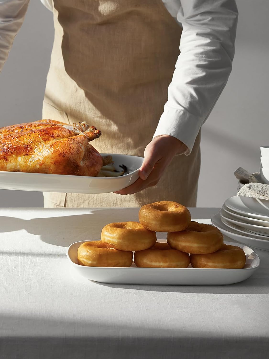 DOWAN Serving Platters and Trays for Wedding Decor, 16"/14"/12" Serving Dishes for Entertaining