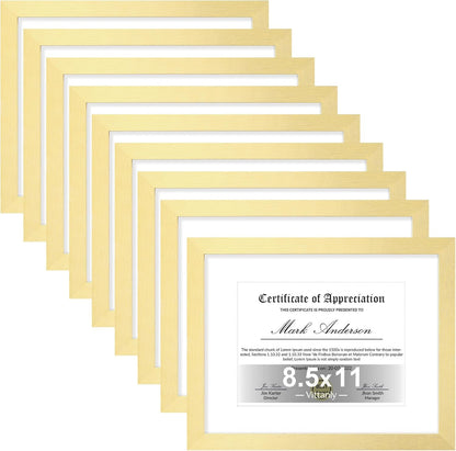Vittanly 8.5x11 Picture Frames Set of 9, Shatter Resistant Plexiglass, Display 6x8 Pictures with