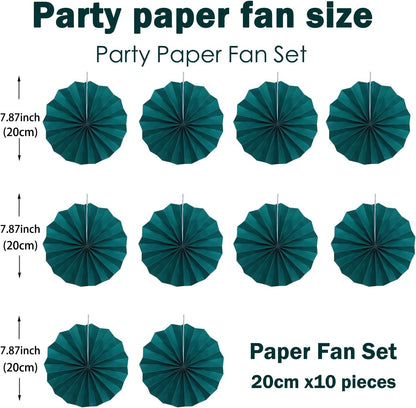 Green Birthday Decorations,DIY Green Paper Fans Hanging Decoration ,Party Supplies Party Fans 8in