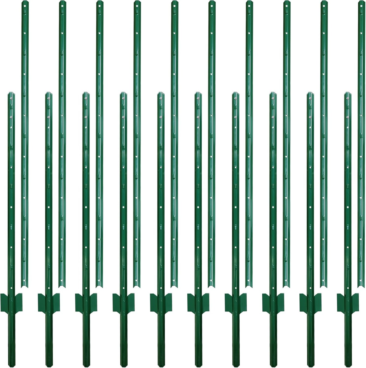 ARIFARO Sturdy Duty Metal Fence Posts 7 Feet assemblable,Pack of 10, No Digging Garden U Post for