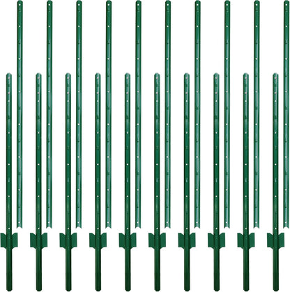 ARIFARO Sturdy Duty Metal Fence Posts 7 Feet assemblable,Pack of 10, No Digging Garden U Post for