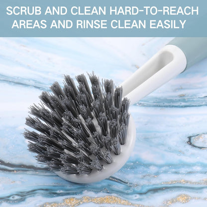Patelai 12 Pack Kitchen Scrub Dish Brush with Long Handle Dish Scrubber with Stiff Bristles Scrub