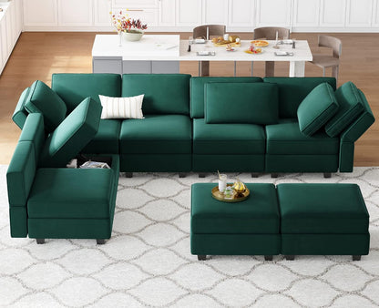 Belffin Modular Sectional Sofa with Storage Chaises Sectional Sleeper Sofa Couch 8 Seat Sectional