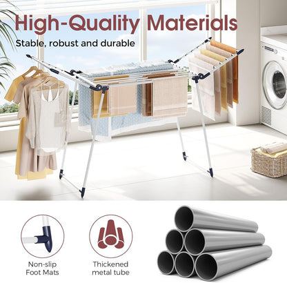 APEXCHASER Clothes Drying Rack Foldable, Large Drying Rack Clothing, Winged Laundry Rack Folding
